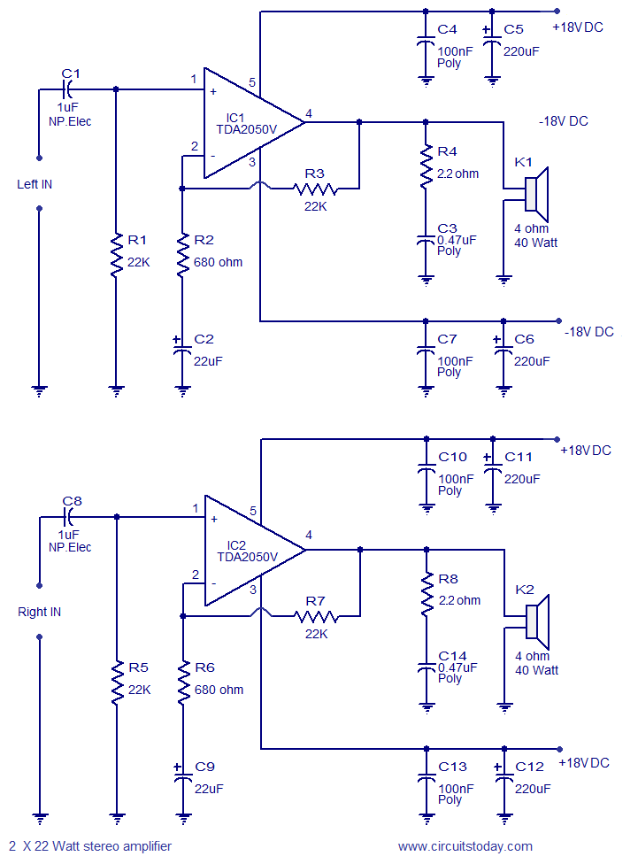 stereo amplifier circuit BA5417